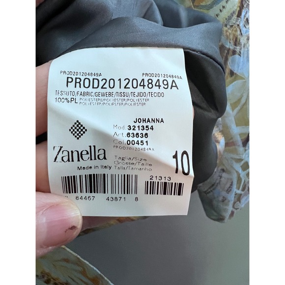 NWT Zanella Johanna Blazer Jacket 10 Yellow Green Floral Button Front Work Italy - Picture 10 of 12